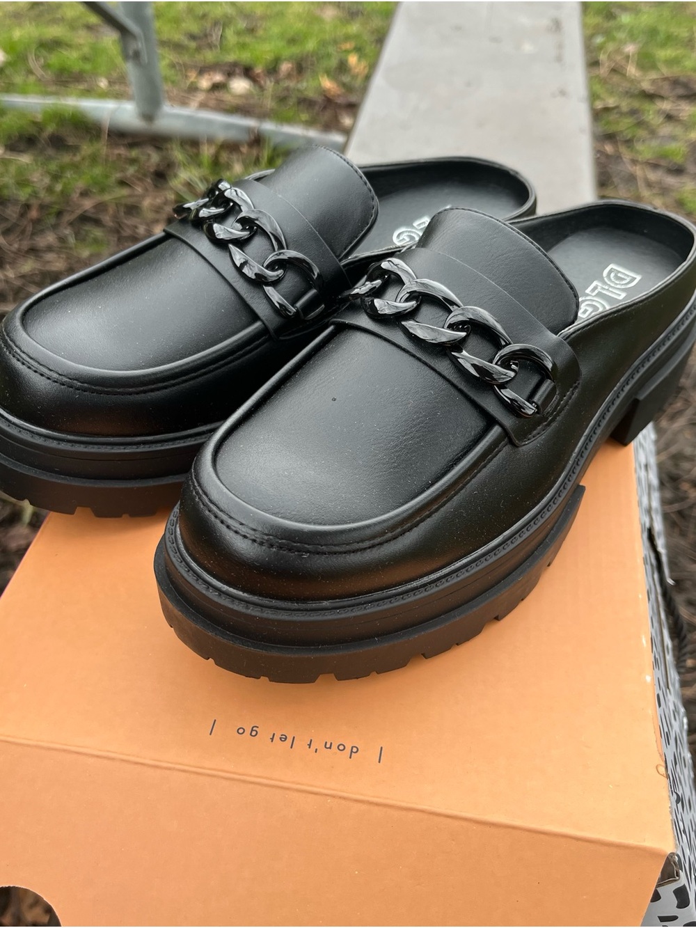 Black Platform Loafers for Women Size US 7 - Picture 4 of 12